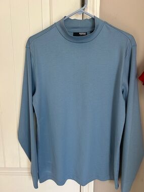 Murano Liquid Luxury Men's Sky Blue Long-Sleeve Crewneck Tee 100% cotton